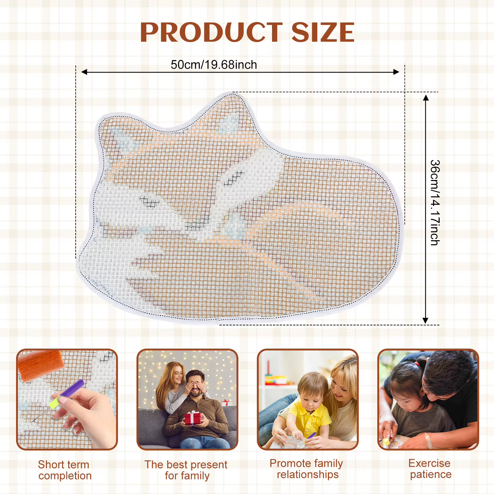 Kit de tapis crocheté au crochet (Latch Hook) DIY