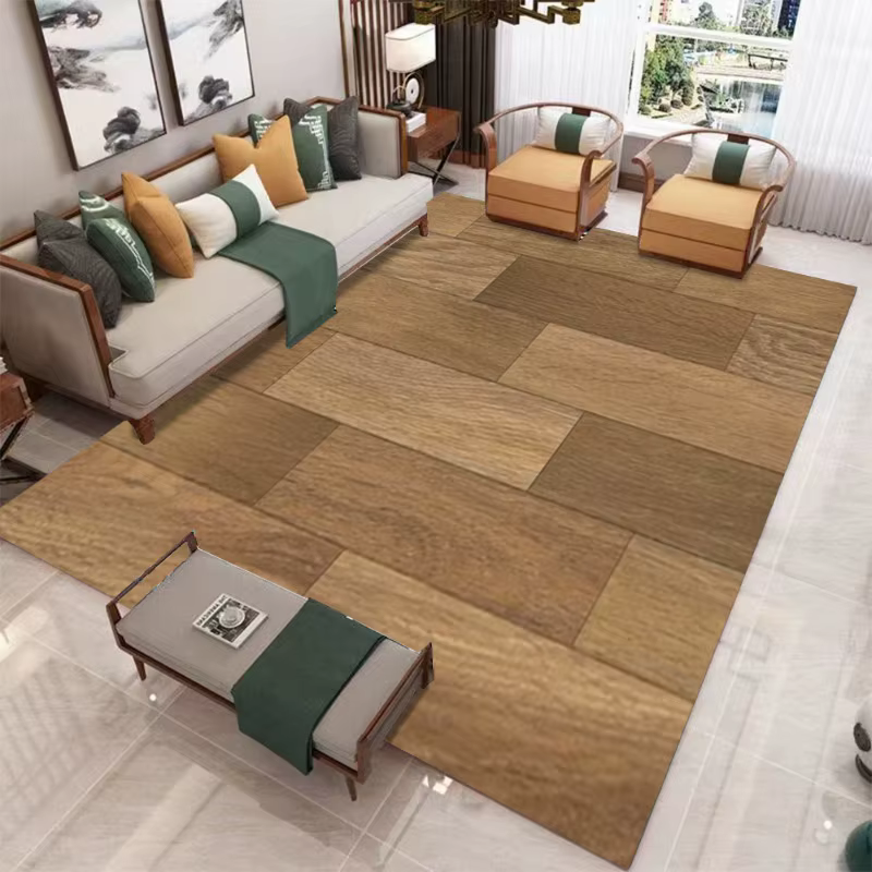 Tapis Texture bois réaliste pour salon