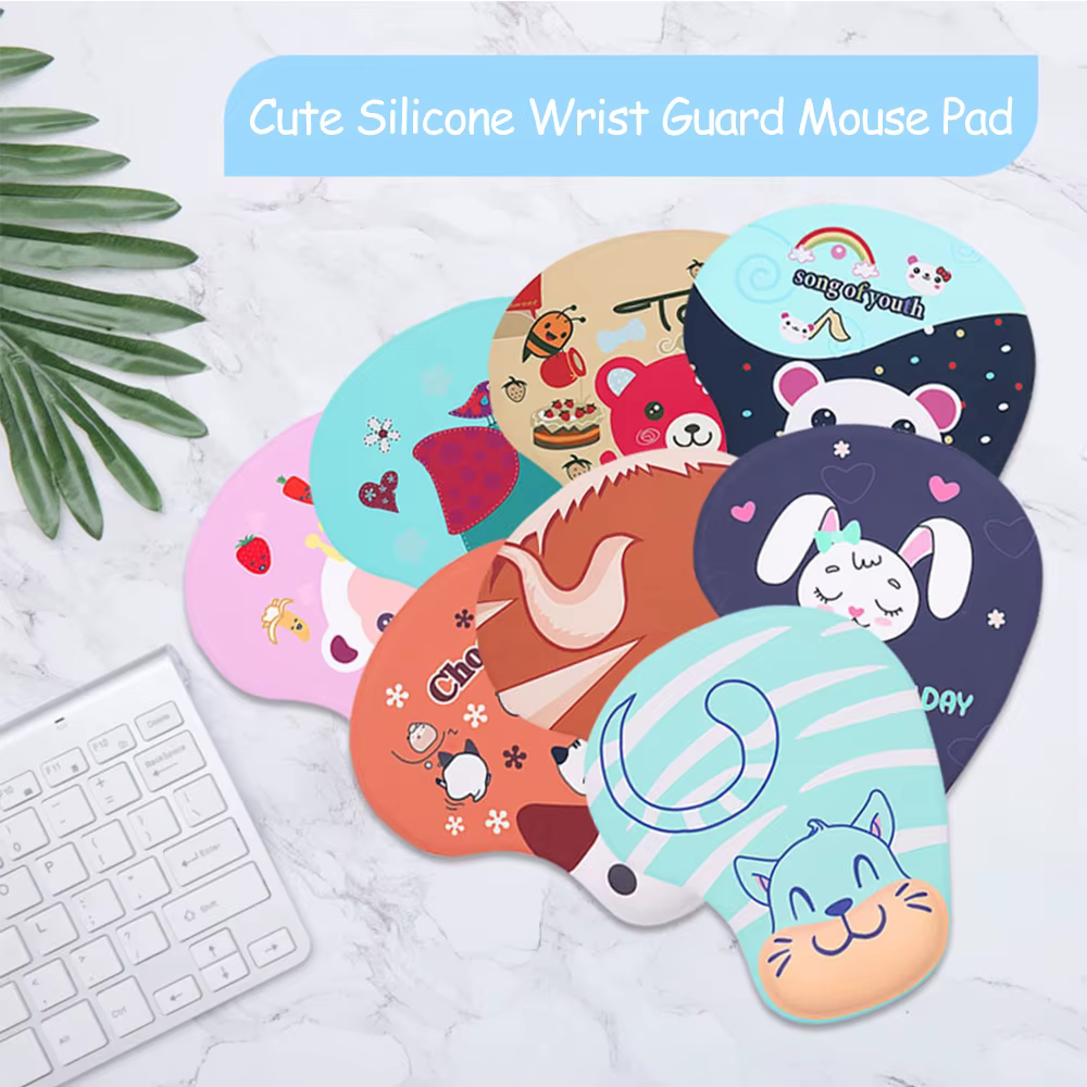 Tapis de souris en Gel avec repose-poignet, repose-main confortable, antidérapant, ergonomique, pour Gamer, chien Corgi mignon, pour ordinateur de bureau et portable