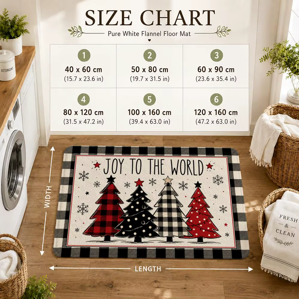 Tapis de sol rustique de style ferme pour Noël