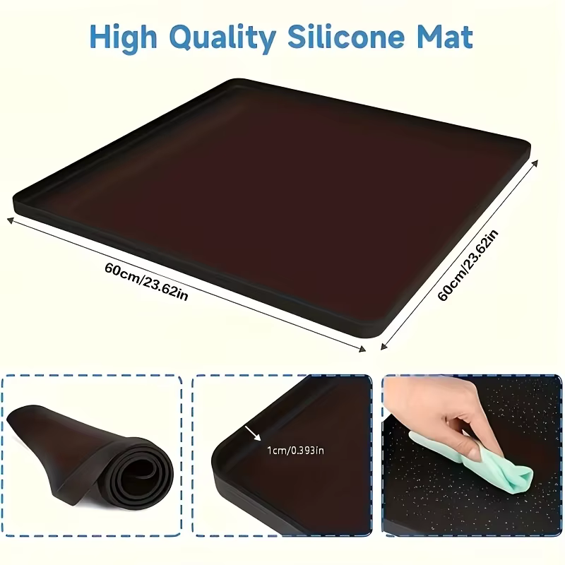 Tapis antidérapant et imperméable pour machine à laver et organisateur de détergent – 1 pièce