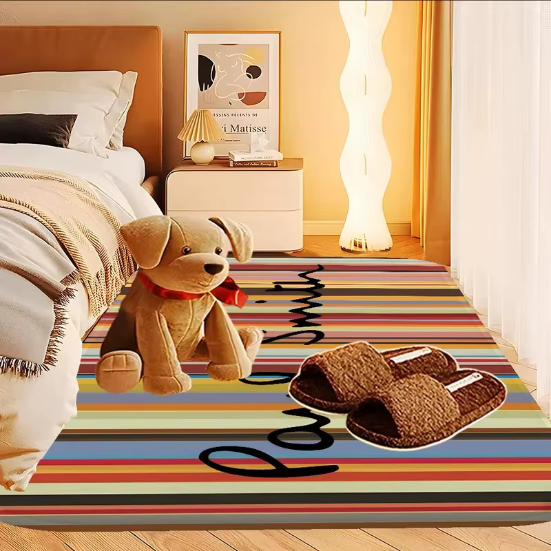 VIKAMA Tapis de couloir rayé de couleur vintage