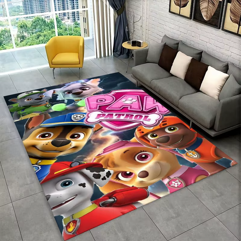 Tapis de dessin animé P-Patrol avec chien mignon pour salle de jeux