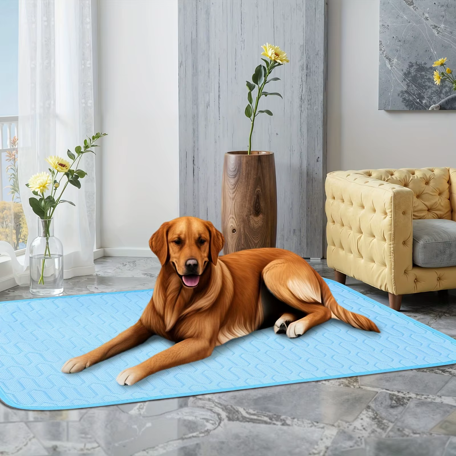 Tapis rafraîchissant pour chien amélioré – Polyester respirant pour l'été