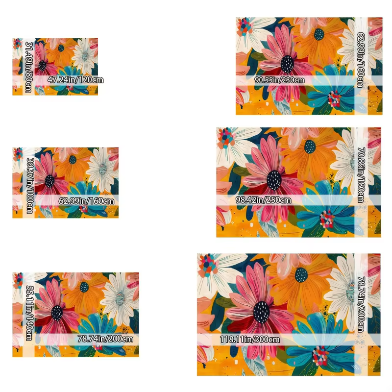 Tapis d'extérieur rectangulaire VIKAMA à motif floral