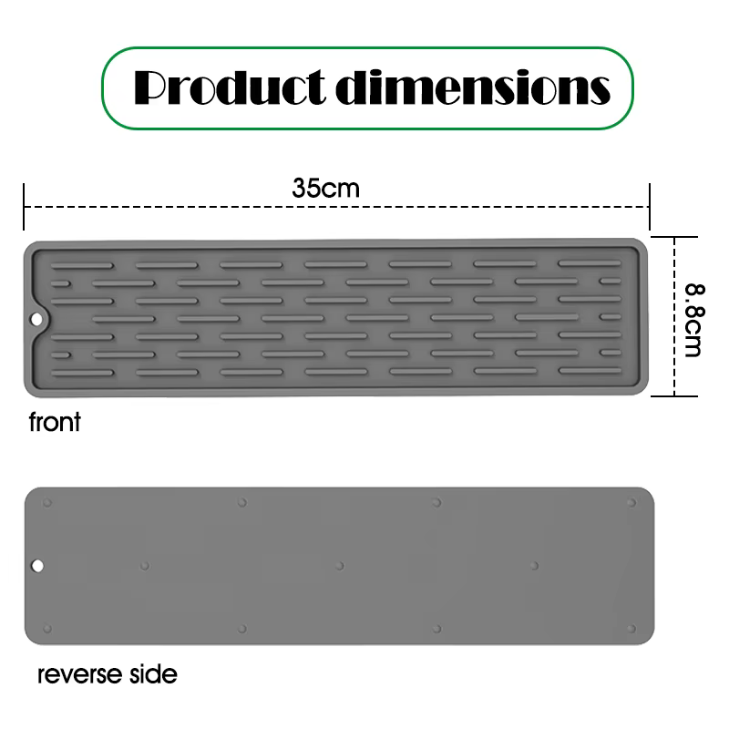 Tapis Long d'égouttage de vaisselle en Silicone