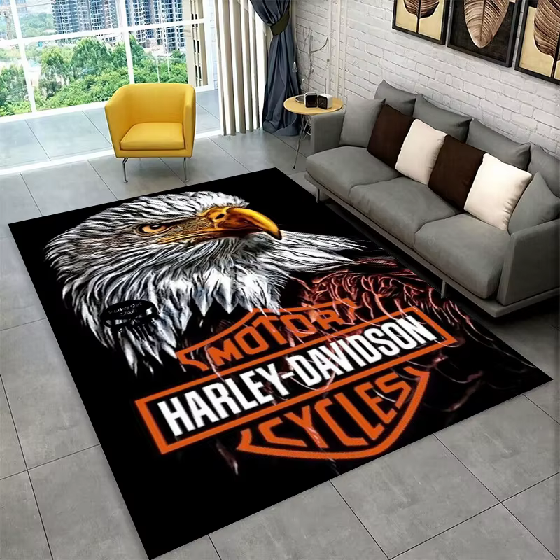 Tapis antidérapant rétro H-Harleys Racing Moto pour salon