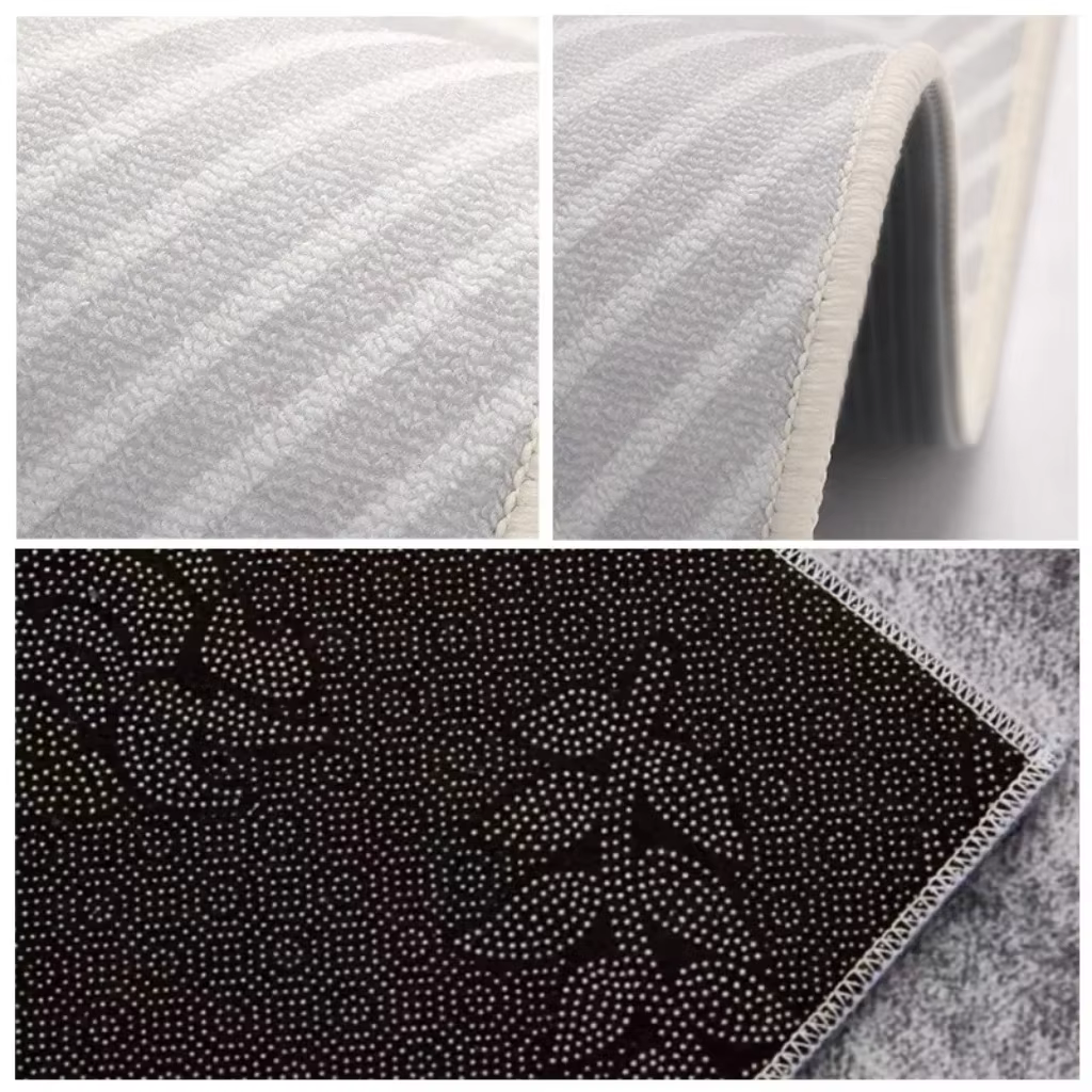 Tapis beige crème minimaliste moderne abstrait à lignes Wabi Sabi