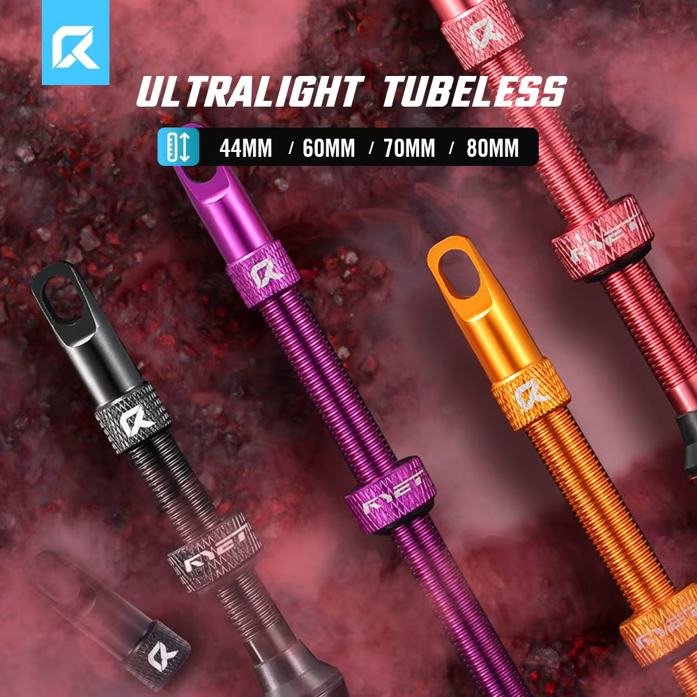 Vannes Tubeless RYET Presta 44/60/70/80mm vannes de vélo Tubeless pour route/vtt, aluminium CNC, noyau de Valve amovible, scellant-Com