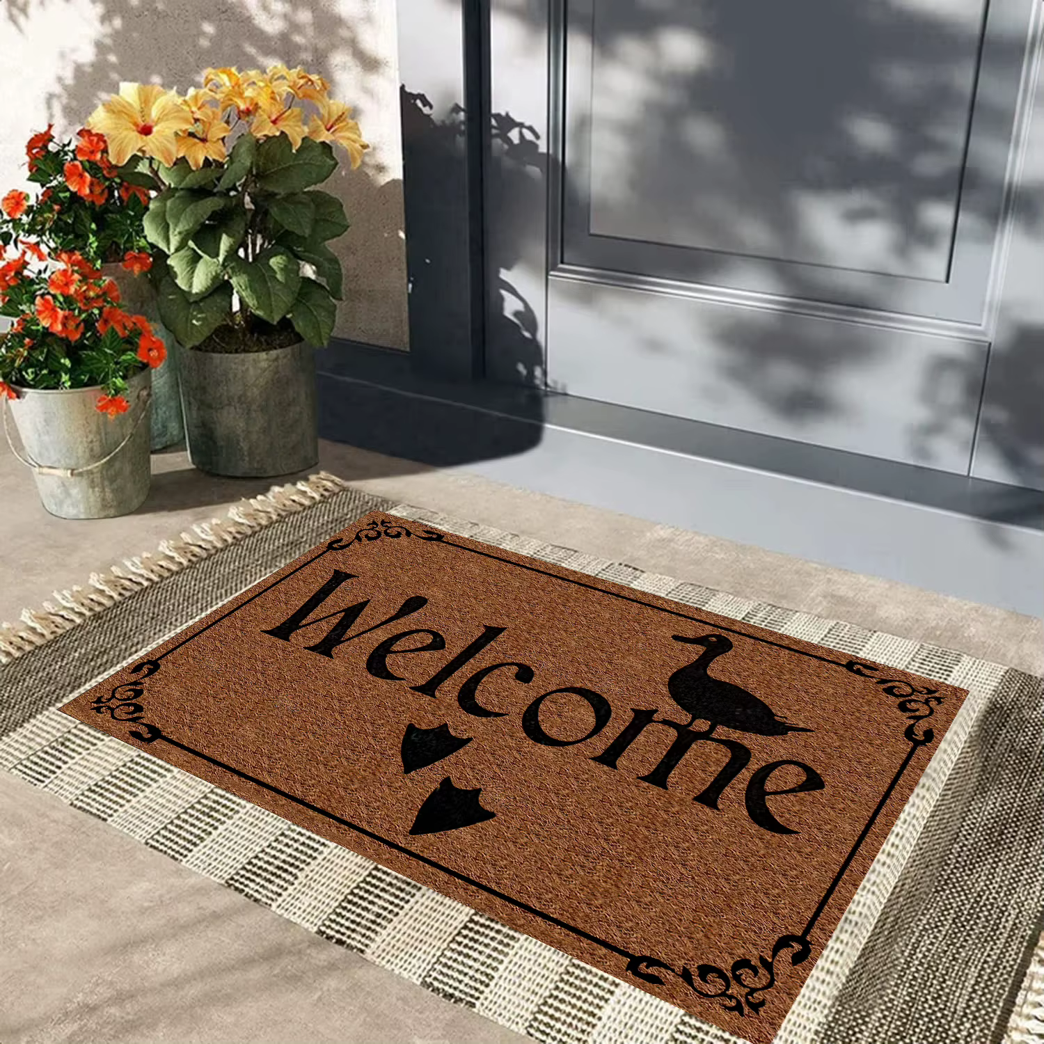 Tapis de bienvenue motif patte de canard