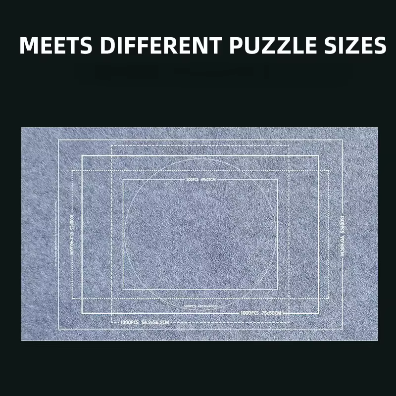 Tapis de puzzle noir/gris en feutre