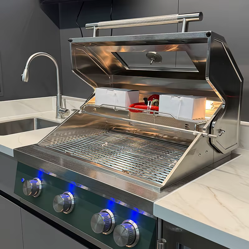 Armoire de cuisine extérieure en acier inoxydable de qualité supérieure avec porte électrique