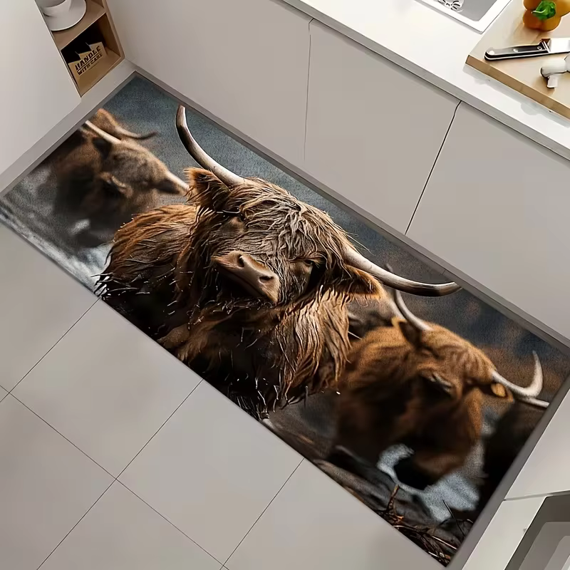 Tapis de sol à motif Highland Cow