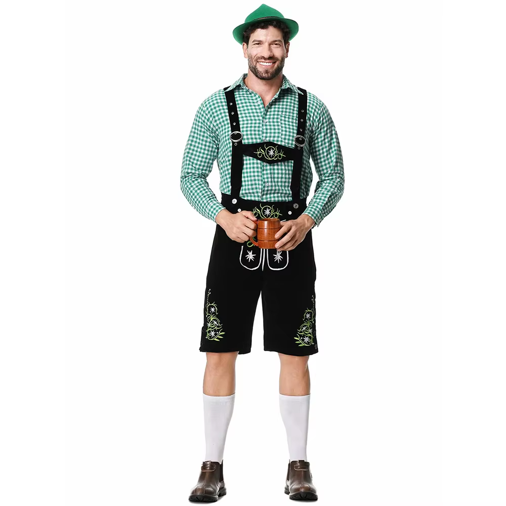Costume d'Oktoberfest pour hommes, tenue de barman pour les pubs allemands, costumes de serveur de bière, Lederhosen, costumes bavarois pour l'Oktoberfest
