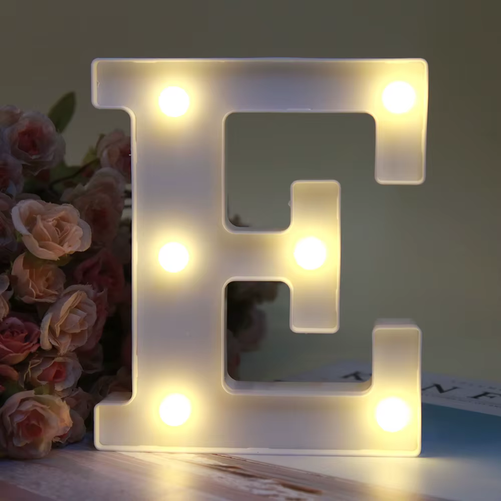 Lettres décoratives, lettres de l'alphabet, lumières LED, lampe lumineuse, décoration, lumière de nuit à piles, décoration de fête, décoration de chambre d'enfant