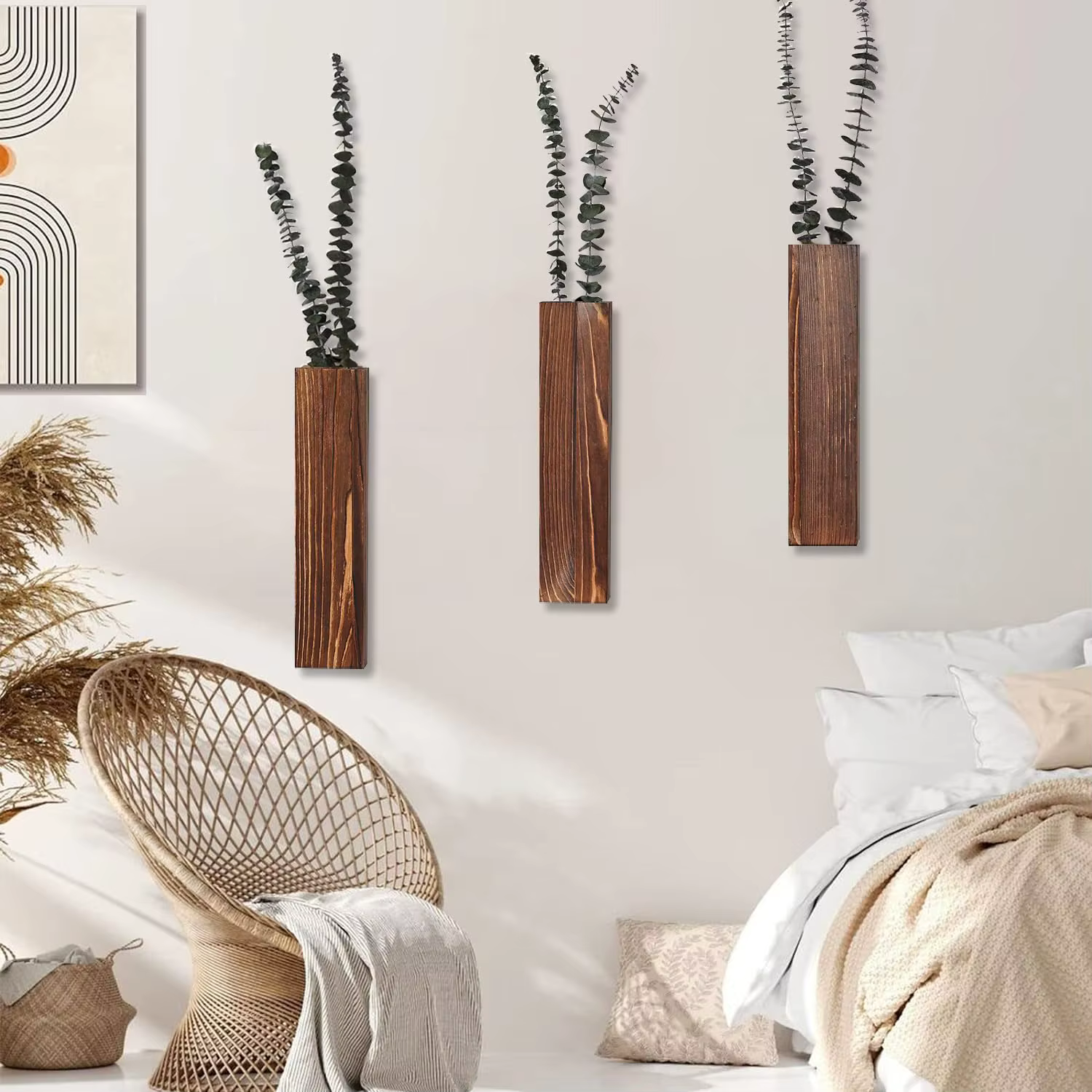 Jardinière murale en bois