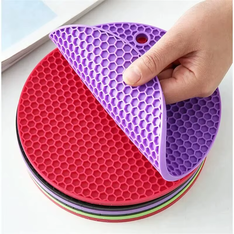Tapis rond en caoutchouc résistant