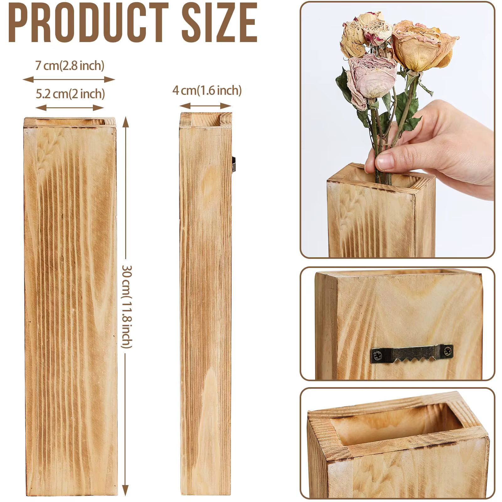 Jardinière murale en bois