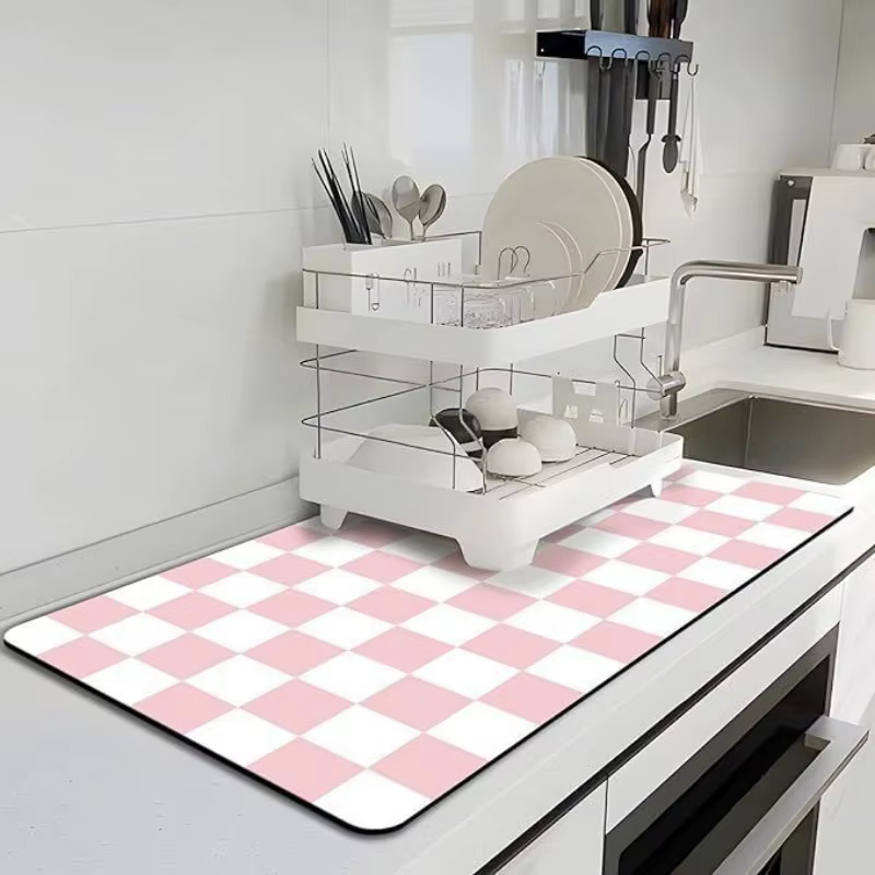 Tapis de cuisine imprimé à carreaux