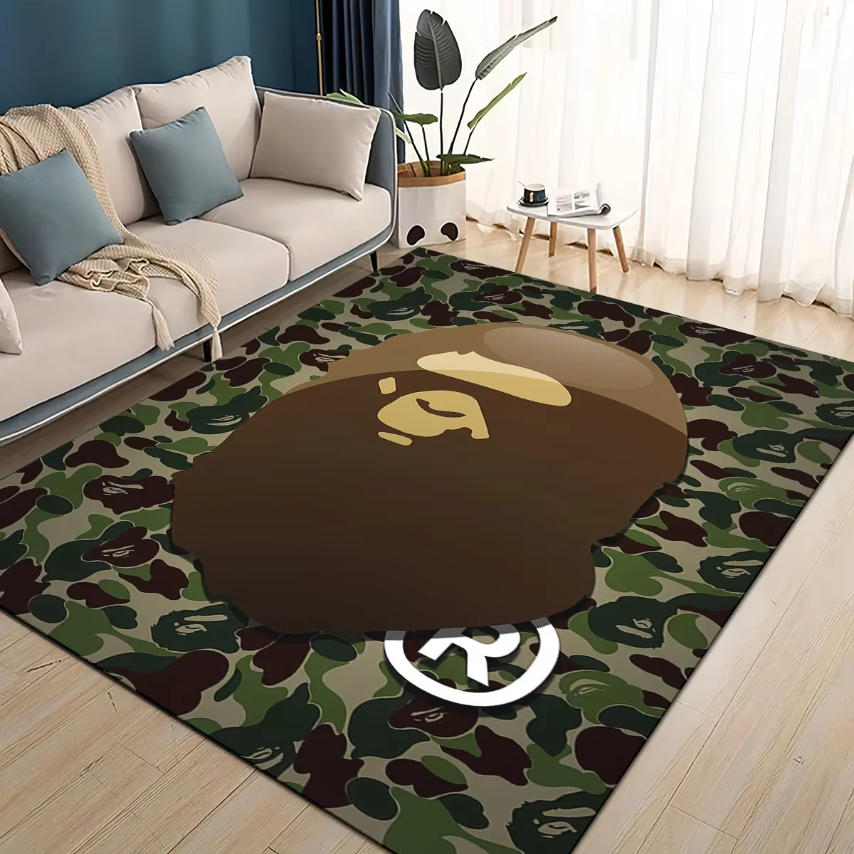 Nouveau style 2025 – Tapis de dessin animé B-BAPE pour salon
