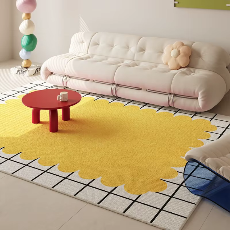 Tapis de salon jaune Style crème