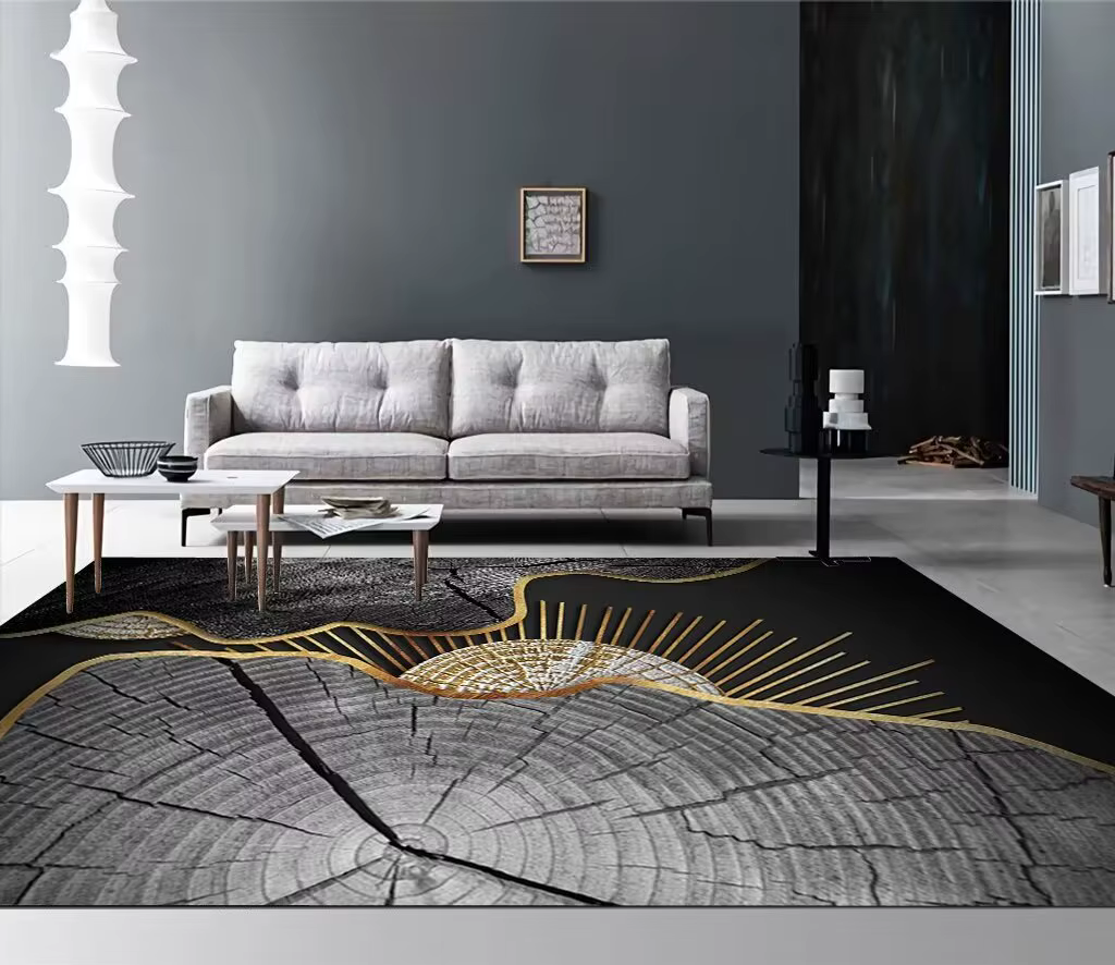 Tapis non pelucheux lavables, style simple, moderne, salon, décoration d'intérieur, chambre à coucher, chevet, sol, porte d'entrée, polymères