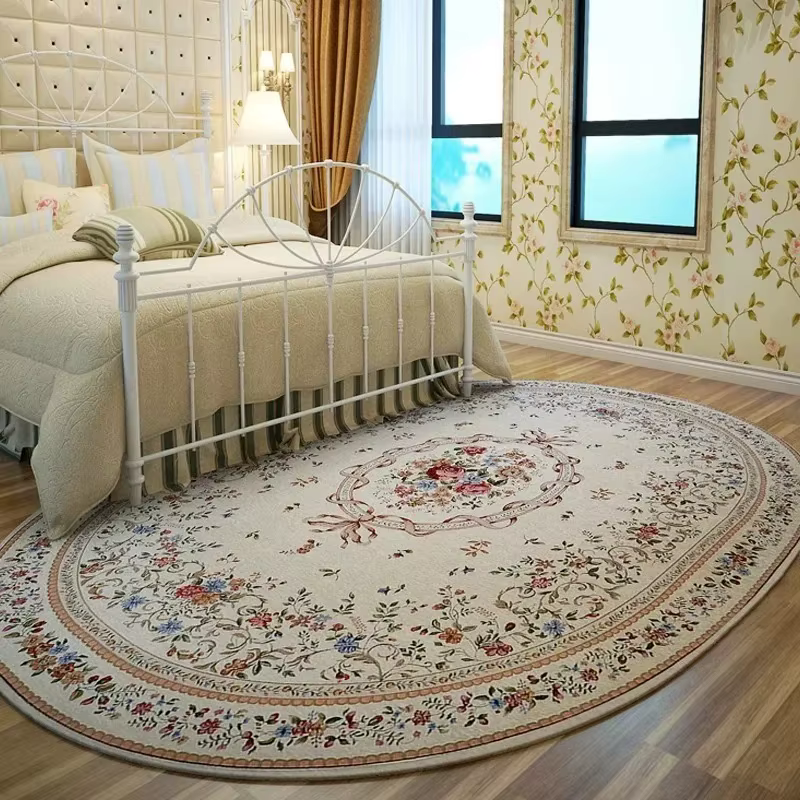 Tapis de salon ovale, Style Floral pastoral européen