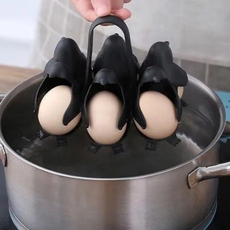 Ensemble de 6 supports pour œufs Penguin Egg Steamer & Refrigerator, cuiseur à œufs électrique avec support de rangement empilable pour la cuisine