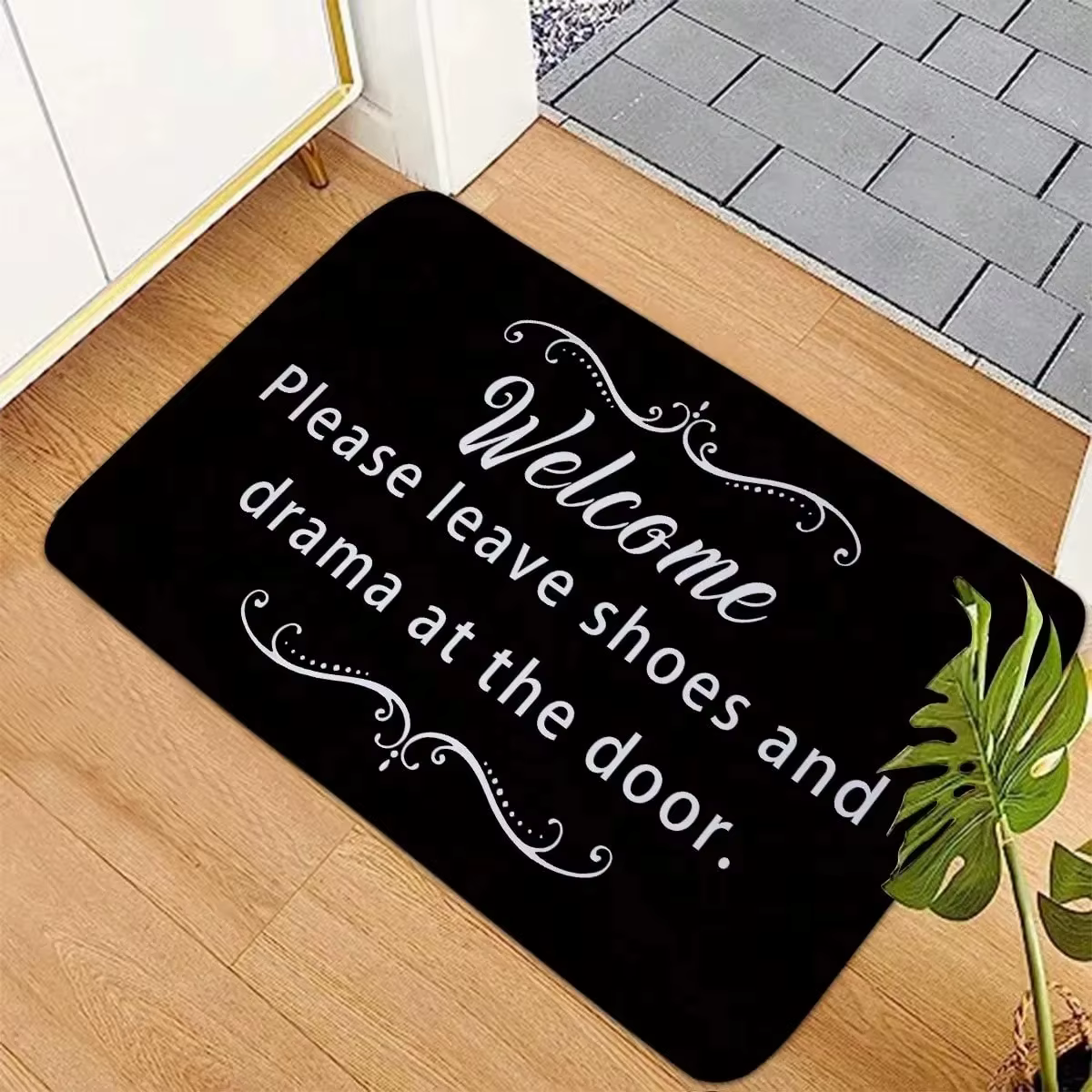 Tapis de bienvenue, veuillez enlever vos chaussures