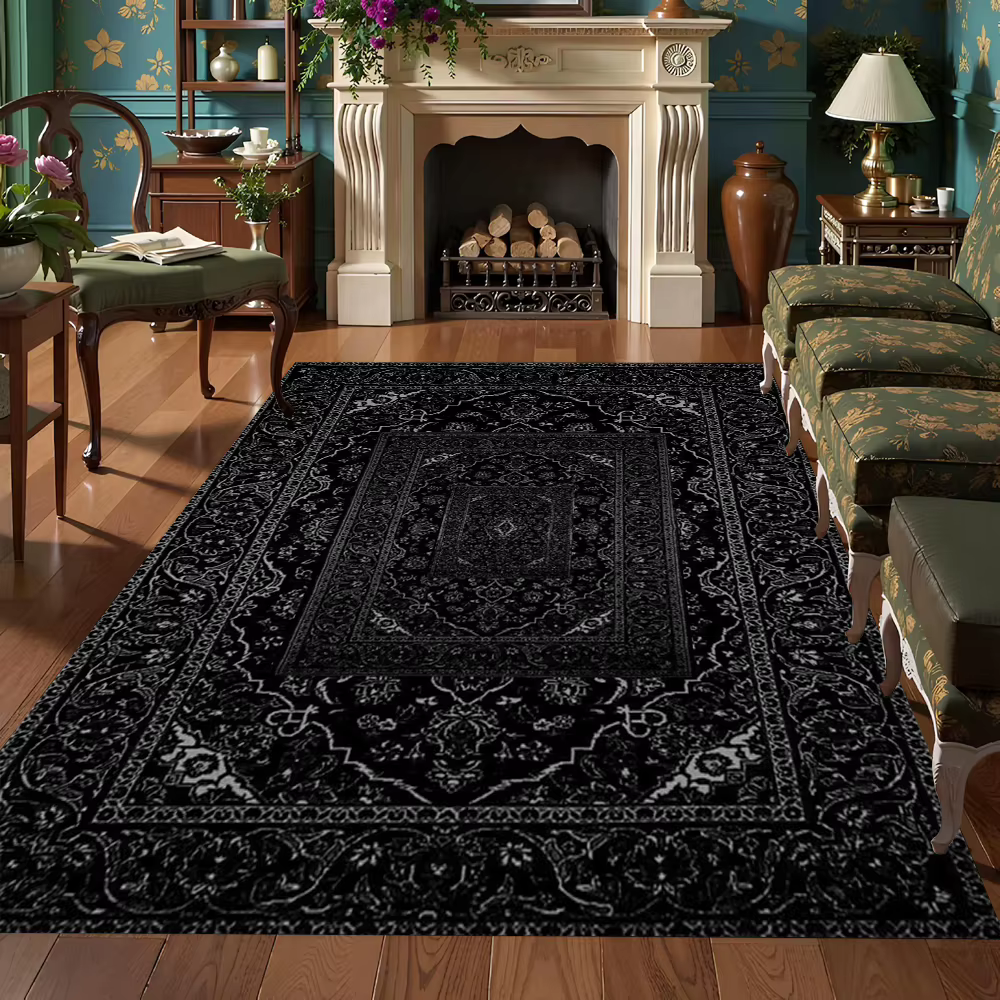 Tapis noir de Style bohémien