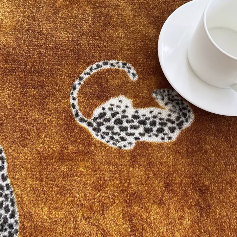 Tapis rond de luxe léger pour décoration de chambre à coucher
