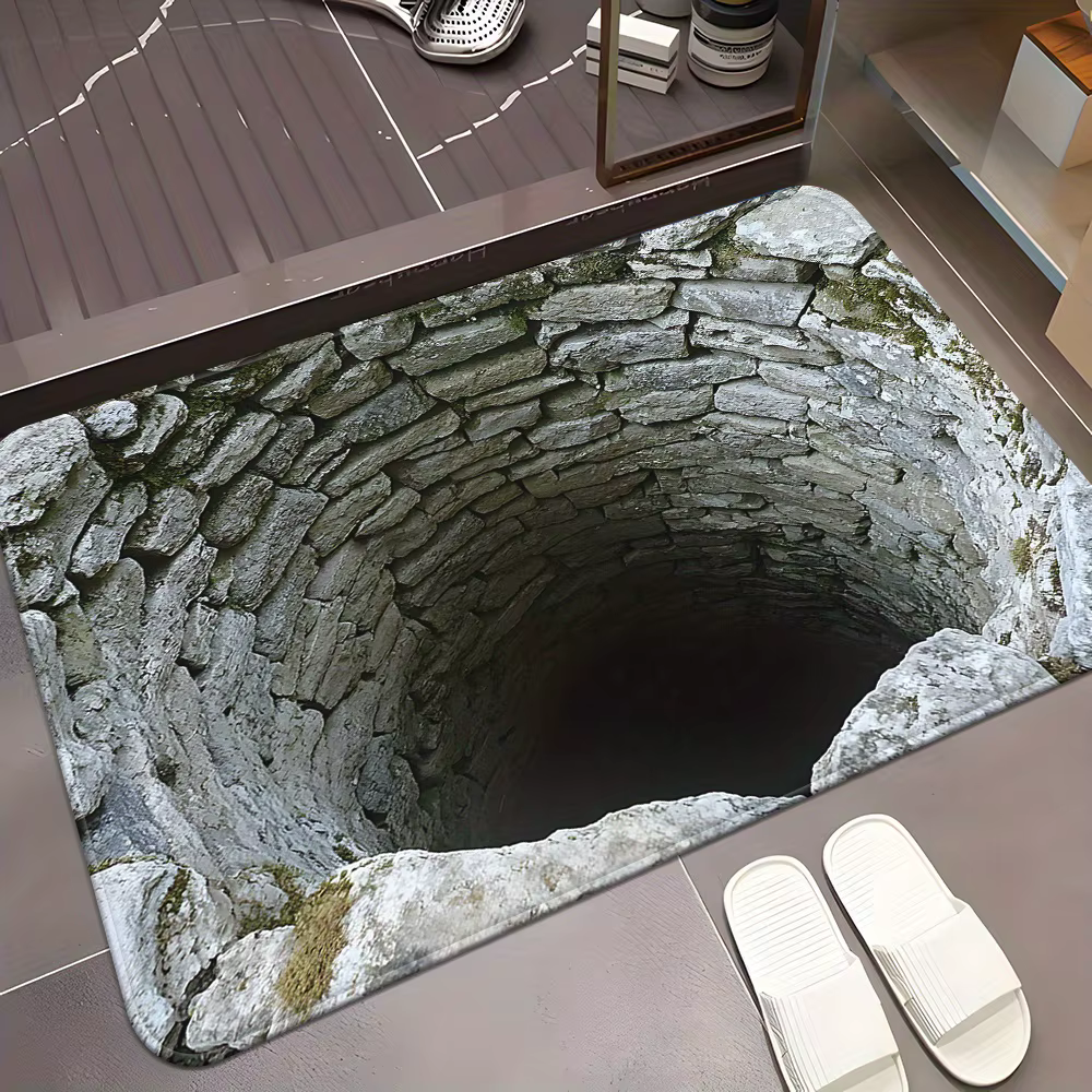 Tapis de sol visuel en tissu Polyester 3D pour porte de salle de bain domestique, tapis de pied absorbant et antidérapant, facile à entretenir
