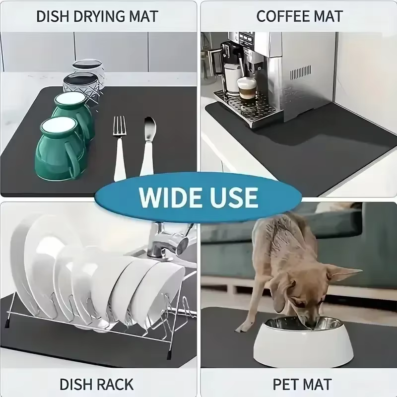 Tapis de vidange de vaisselle de cuisine en marbre