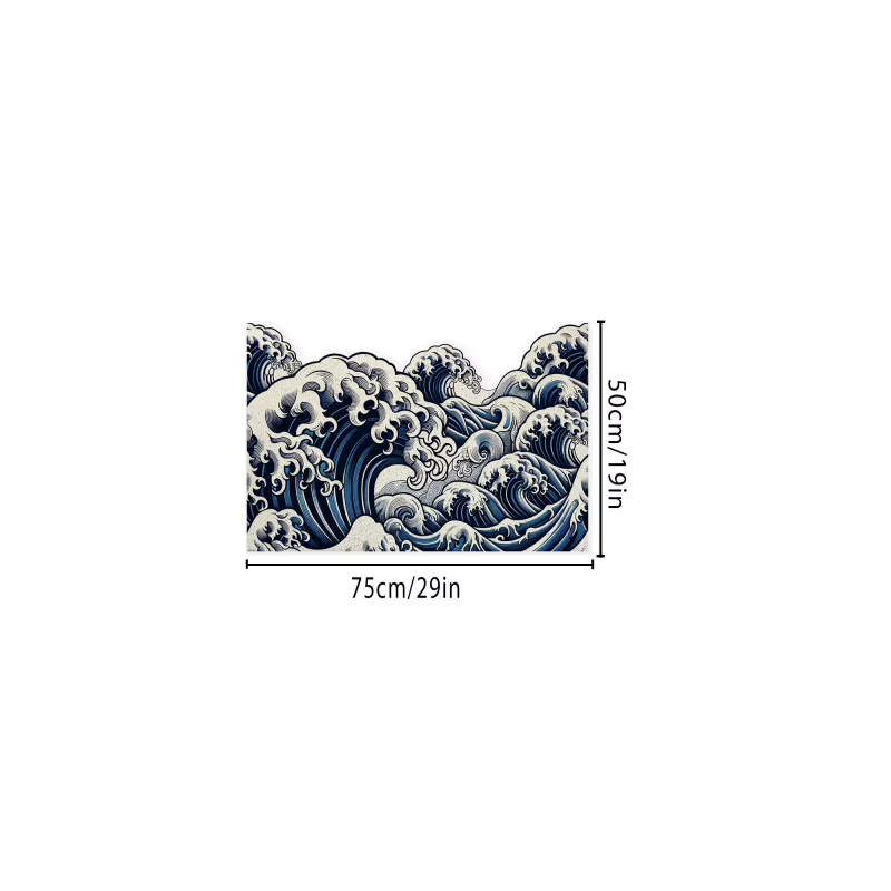 VIKAMA Tapis décoratif japonais Great Wave Art