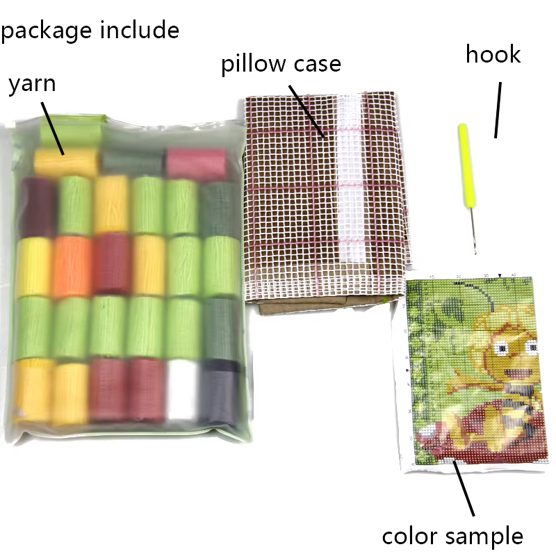 Dessin animé Panda grand loquet crochet tapis kits