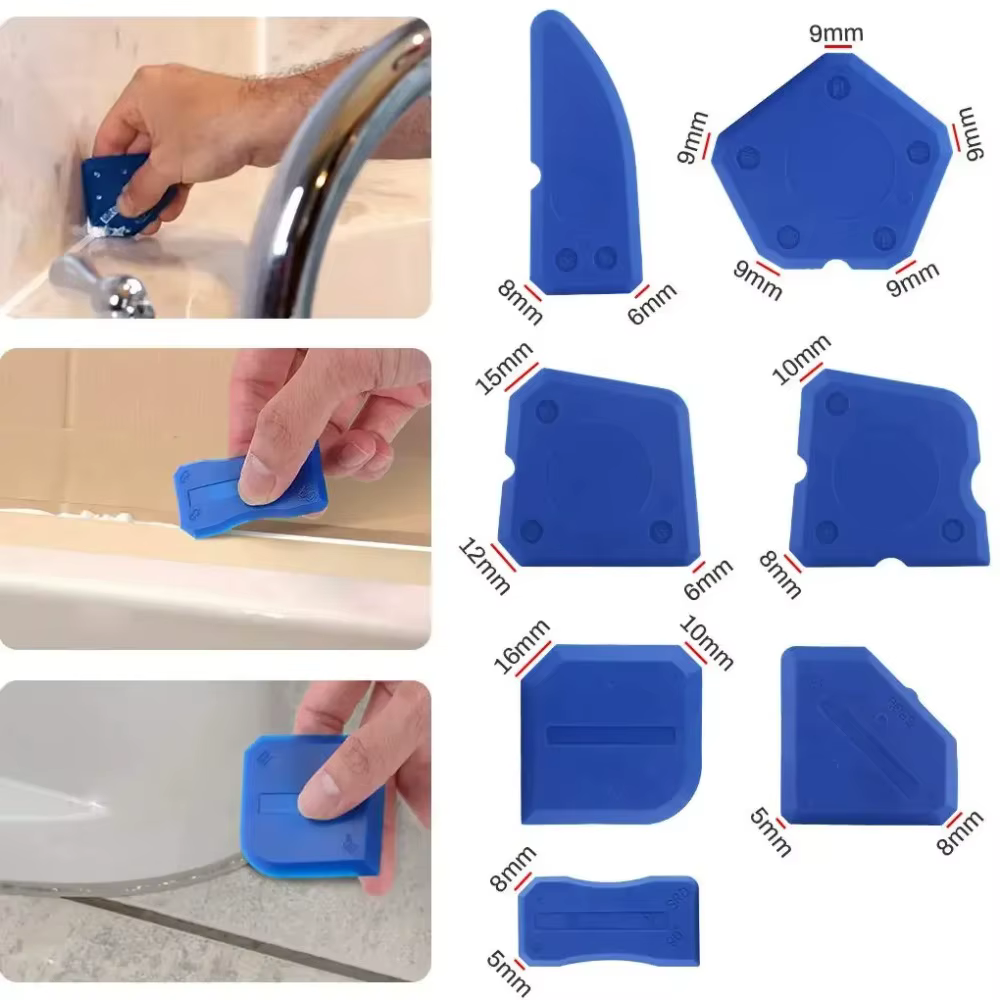 Kit d'outils de calfeutrage en Silicone, spatule d'épandage de mastic de Joint, grattoir pour l'élimination des bords du coulis de fenêtre de carrelage, outils de Construction de cuisine