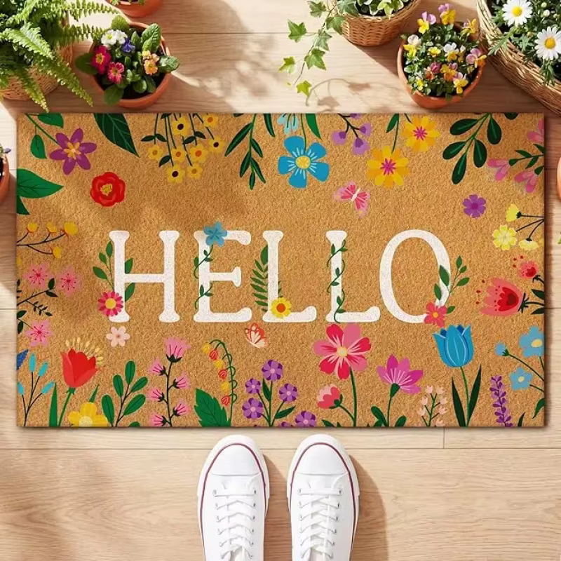 VIKAMA Tapis de porte coloré à fleurs