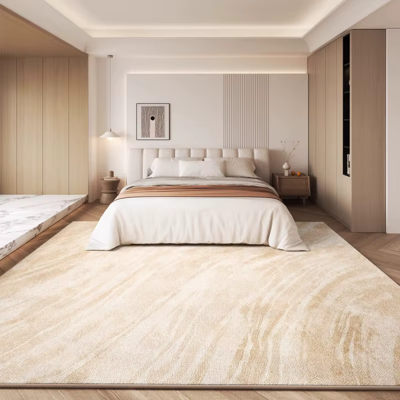Tapis en peluche épais et antidérapant pour décoration de chambre à coucher