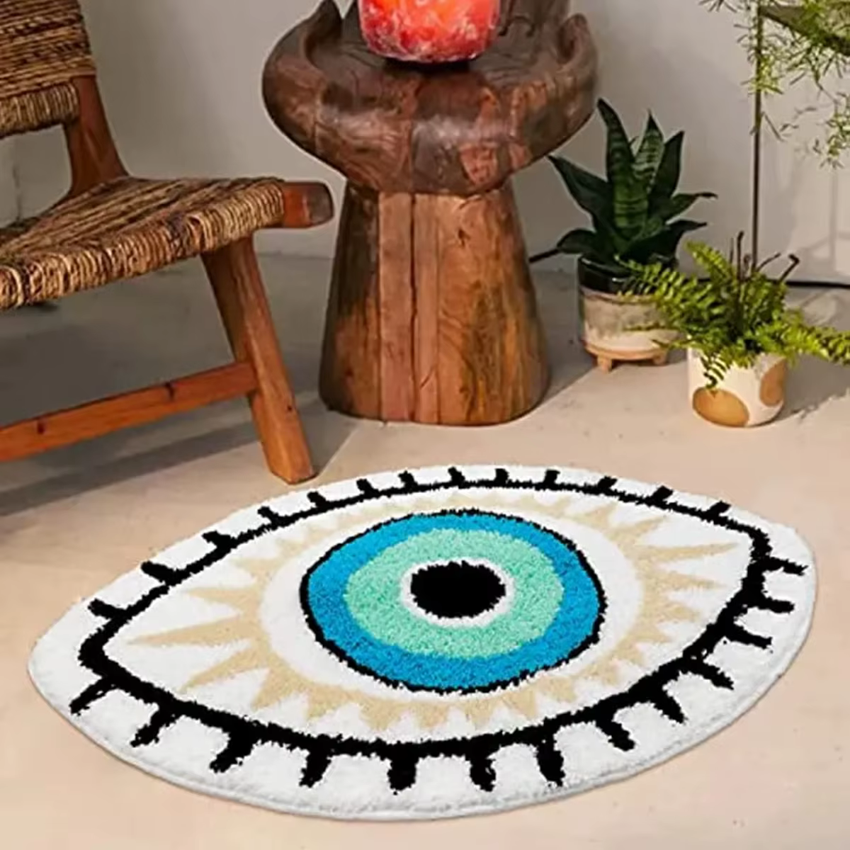Tapis épais antidérapant à motif d'oeil