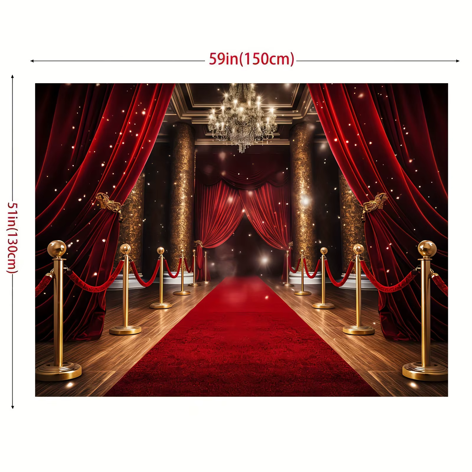 Grand arrière-plan de tapis rouge – Décoration murale de fête haut de gamme pour les célébrations d'anniversaire