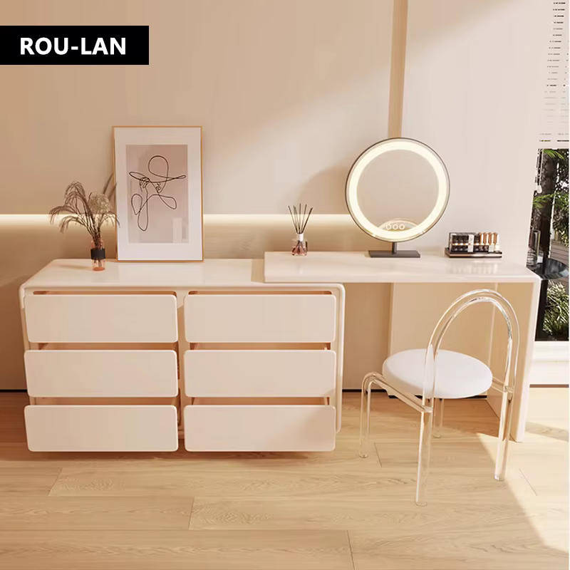 Coiffeuse d'angle moderne en ligne, combinaison gratuite, seau, meuble de chambre à coucher