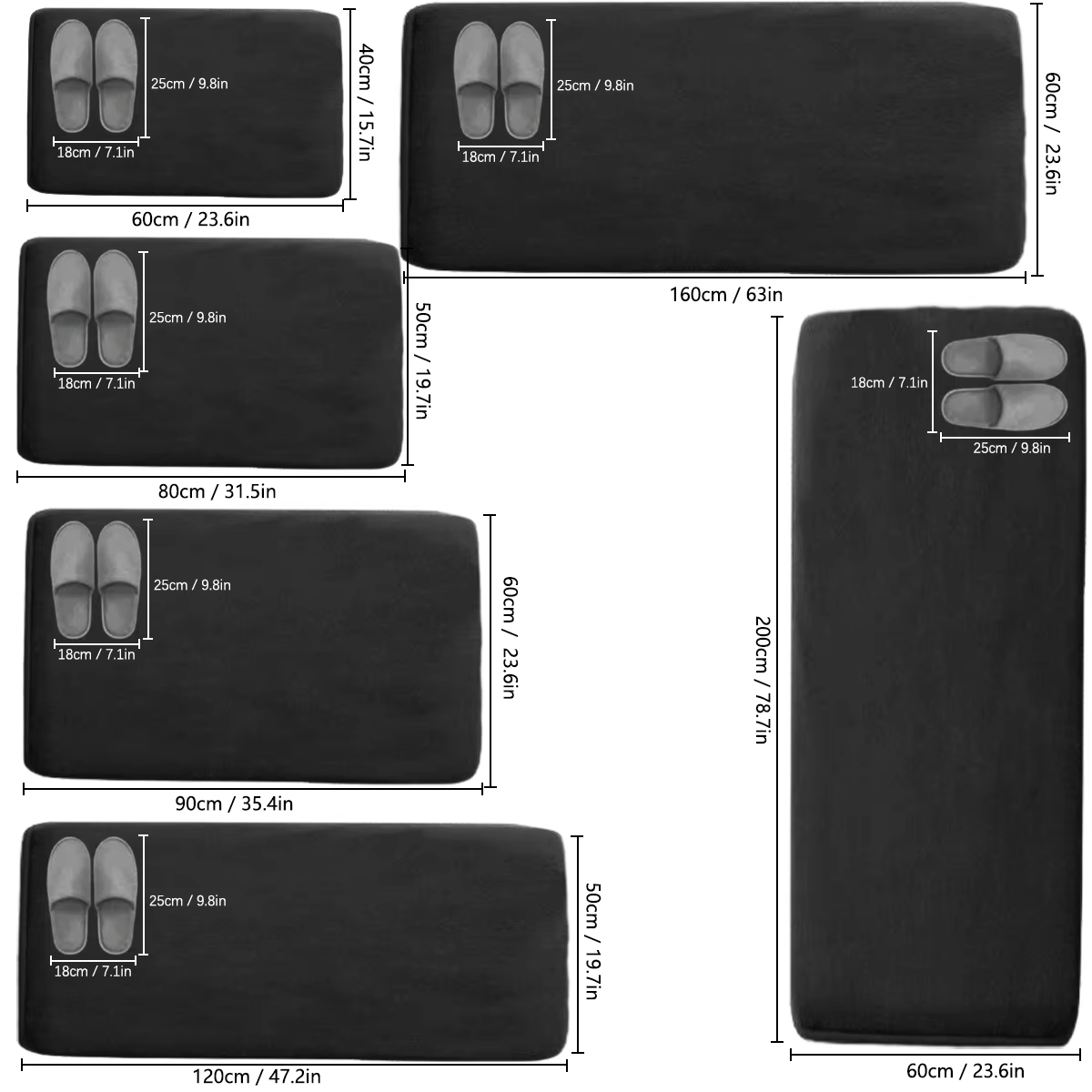 Tapis de cuisine épais antidérapant de grande taille