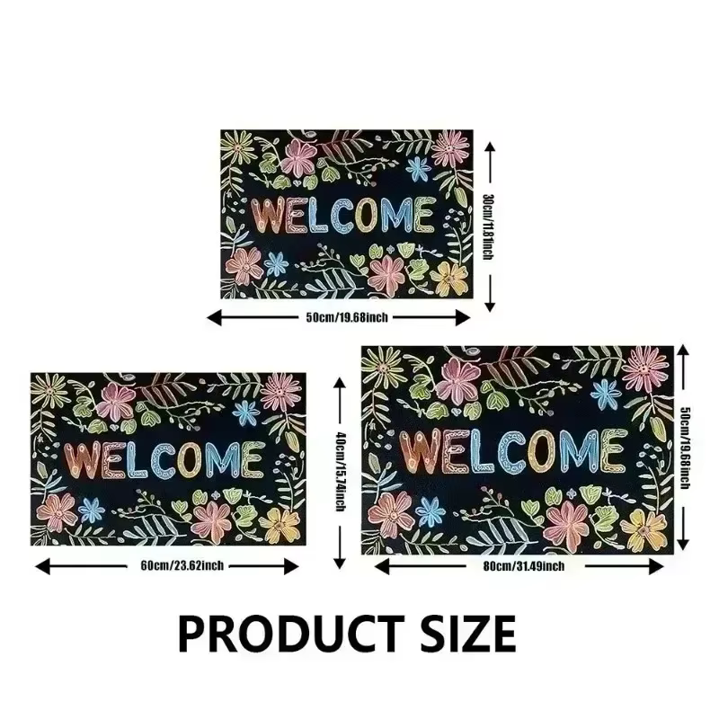 Tapis d'entrée Good Vibes Only - Tapis d'entrée rétro arc-en-ciel