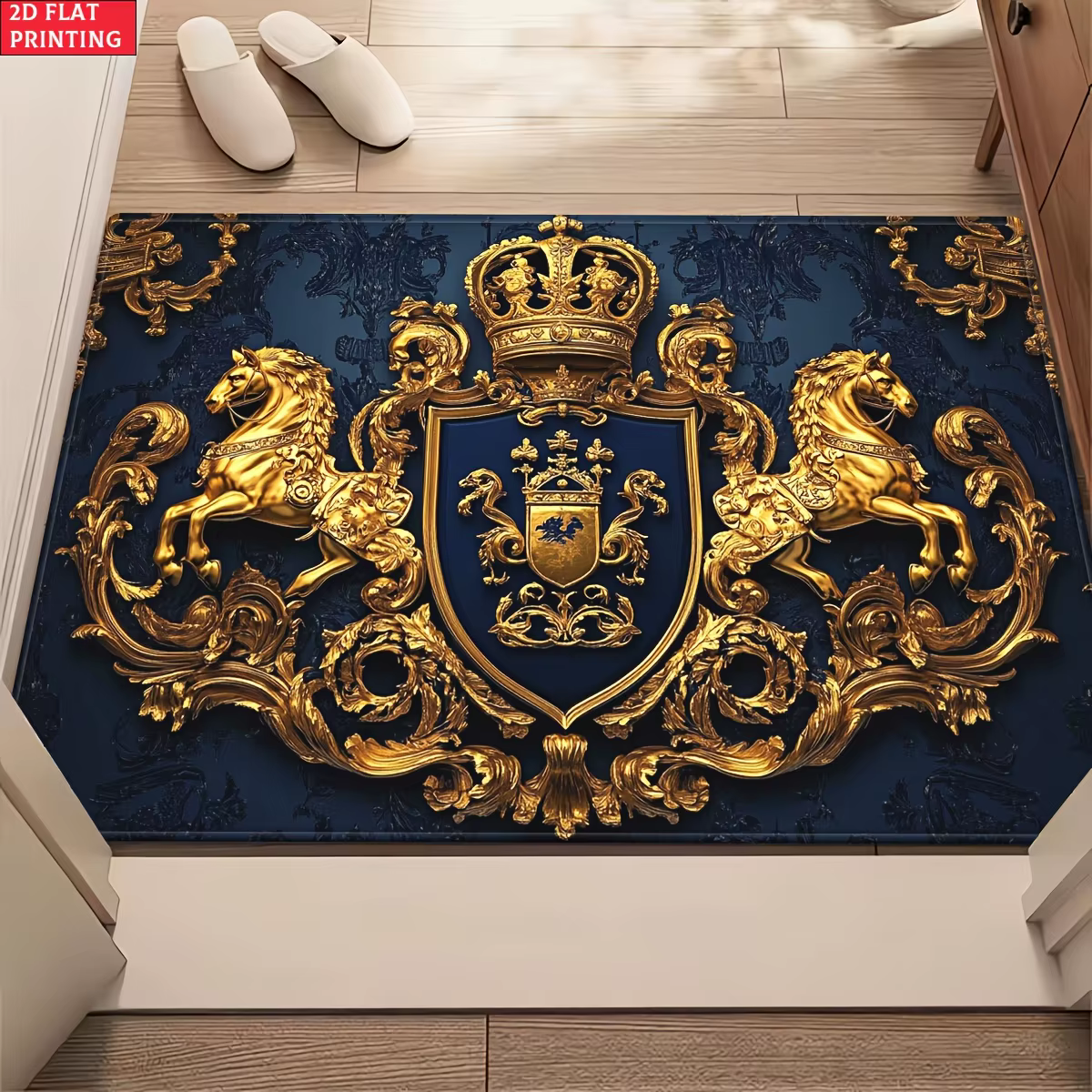 Tapis Royal Crest en velours et flanelle imprimé
