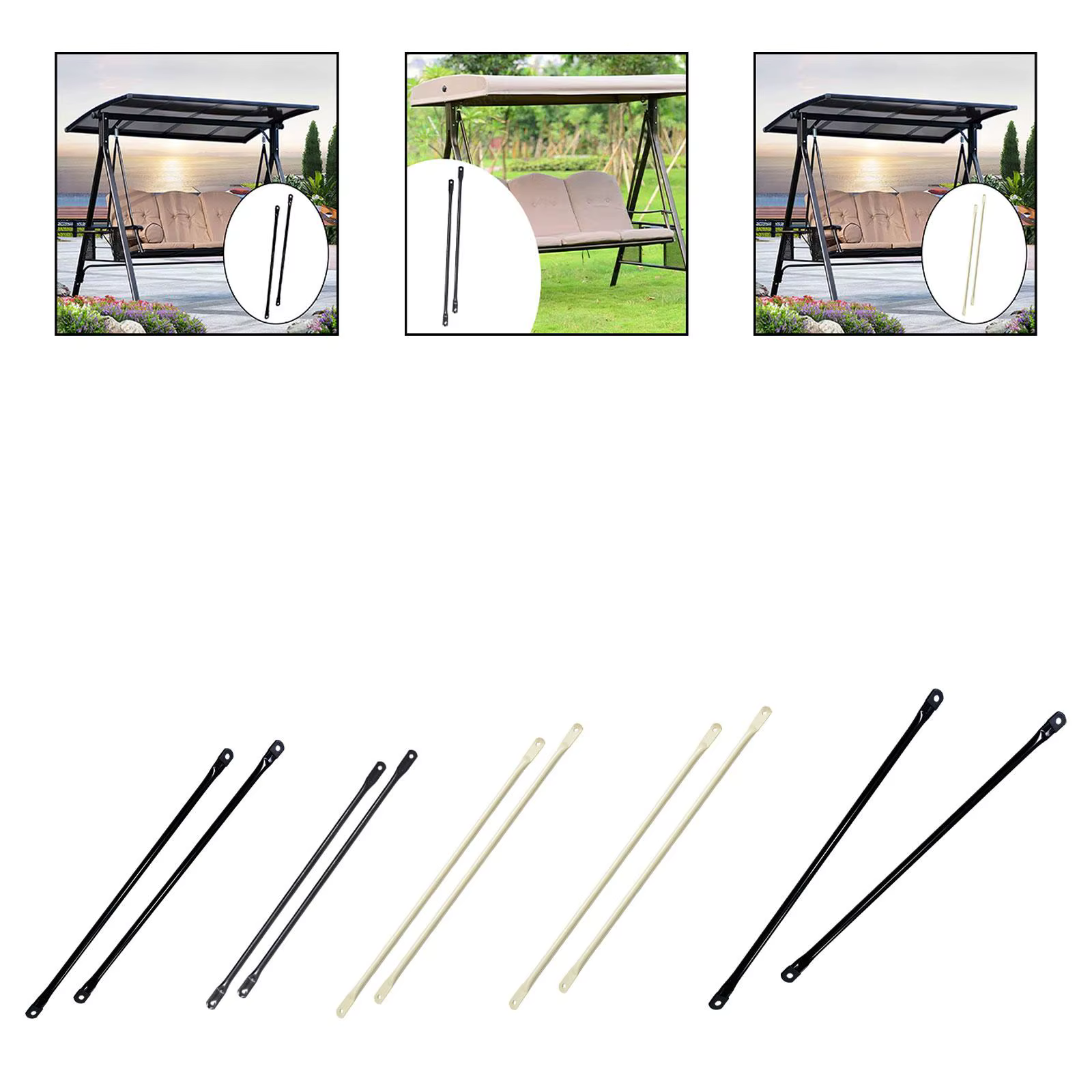 Barre de suspension robuste en métal pour balançoire de jardin, ensemble de balançoires extérieures et chaise suspendue