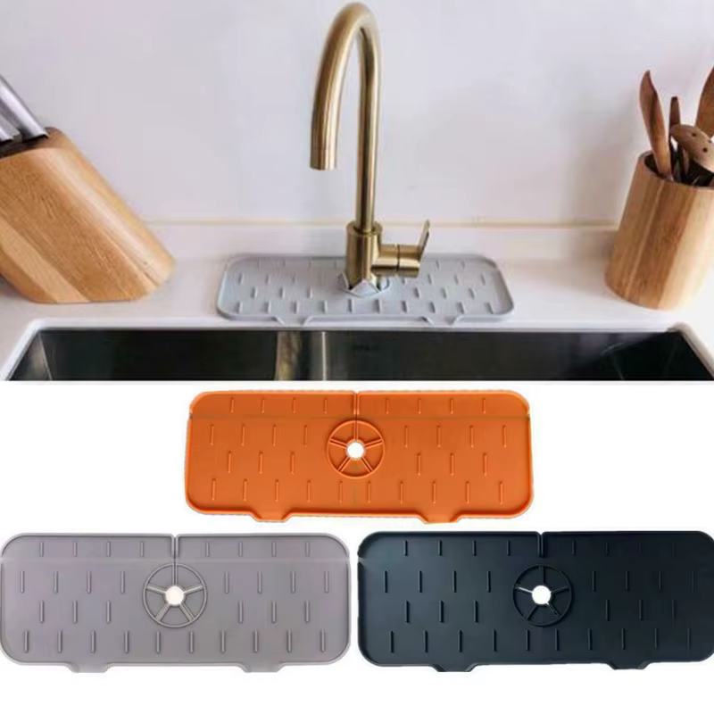 Tapis absorbant en Silicone pour robinet de cuisine, protection contre les éclaboussures d'évier, tampon de vidange d'eau, protection de comptoir, coussin de Table, tapis de Place pour salle de bains