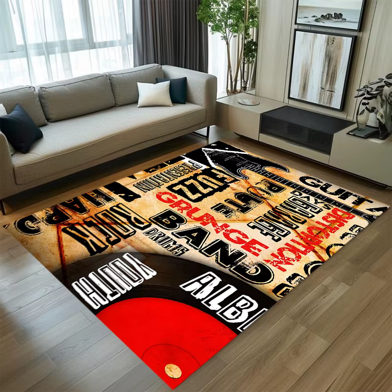 Tapis de sol vintage guitare rock