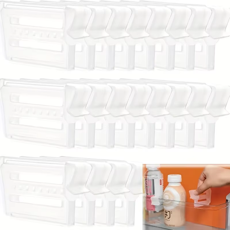 Séparateur d'espace pour réfrigérateur réglable 6/12 – Organisateur extensible pour boissons et sauces – Maximisez le stockage du réfrigérateur, organisé bien