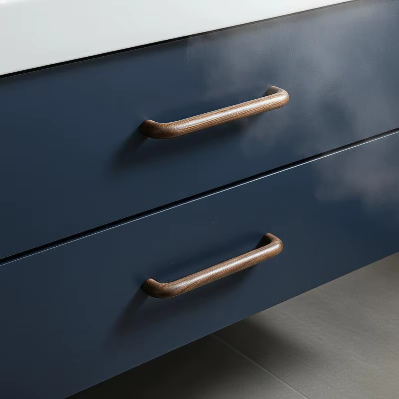 Poignées de meubles couleur bois naturel, poignées de tiroir en hêtre massif et noyer noir pour armoire de cuisine, amélioration de la maison