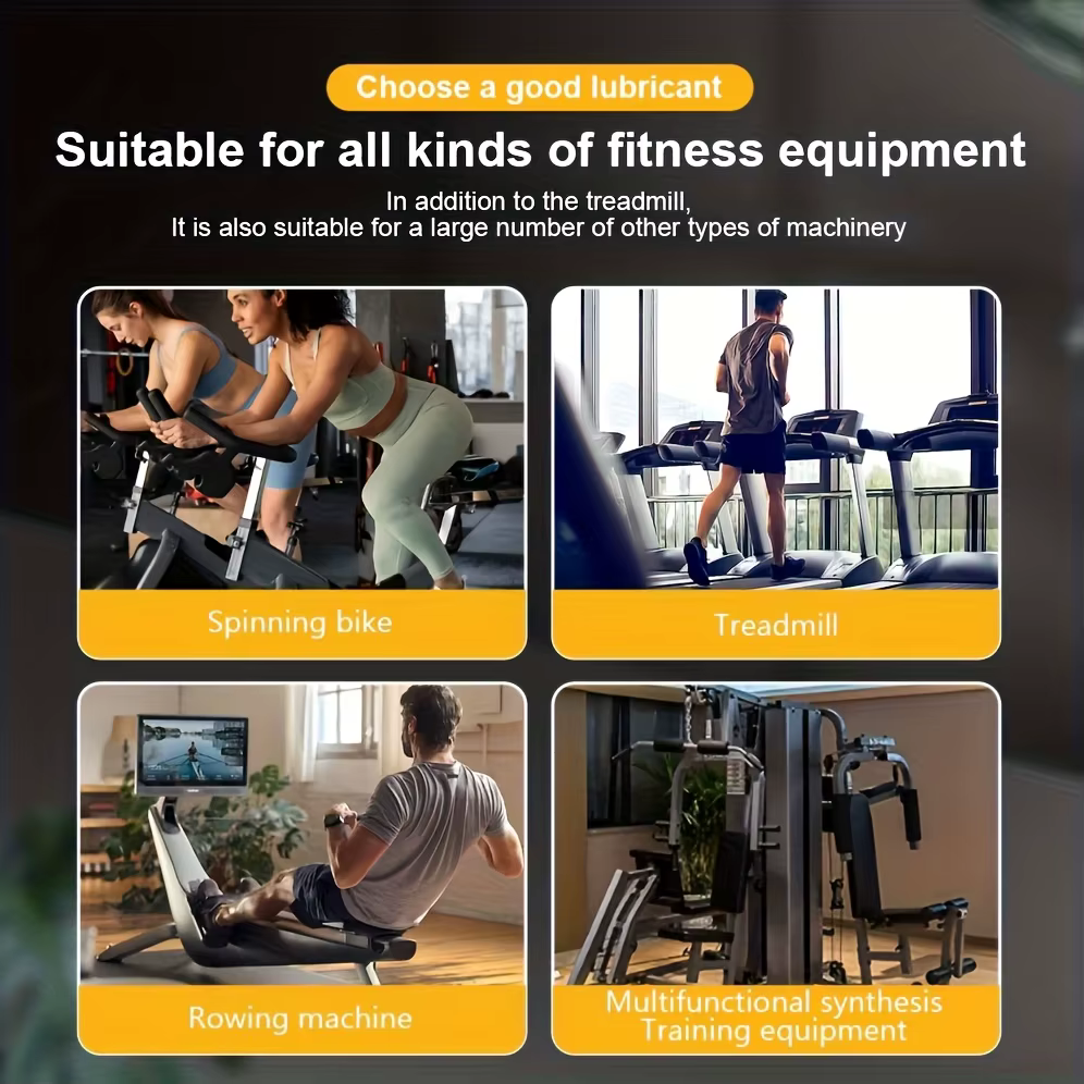 Huile lubrifiante pour tapis roulant, 125ml, 100% silicone, réduit le bruit, la friction, résistant à l'usure, pour l'entretien des équipements de fitness